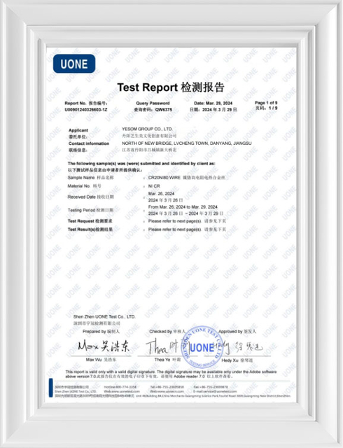 Nickel Based Alloy Test Report